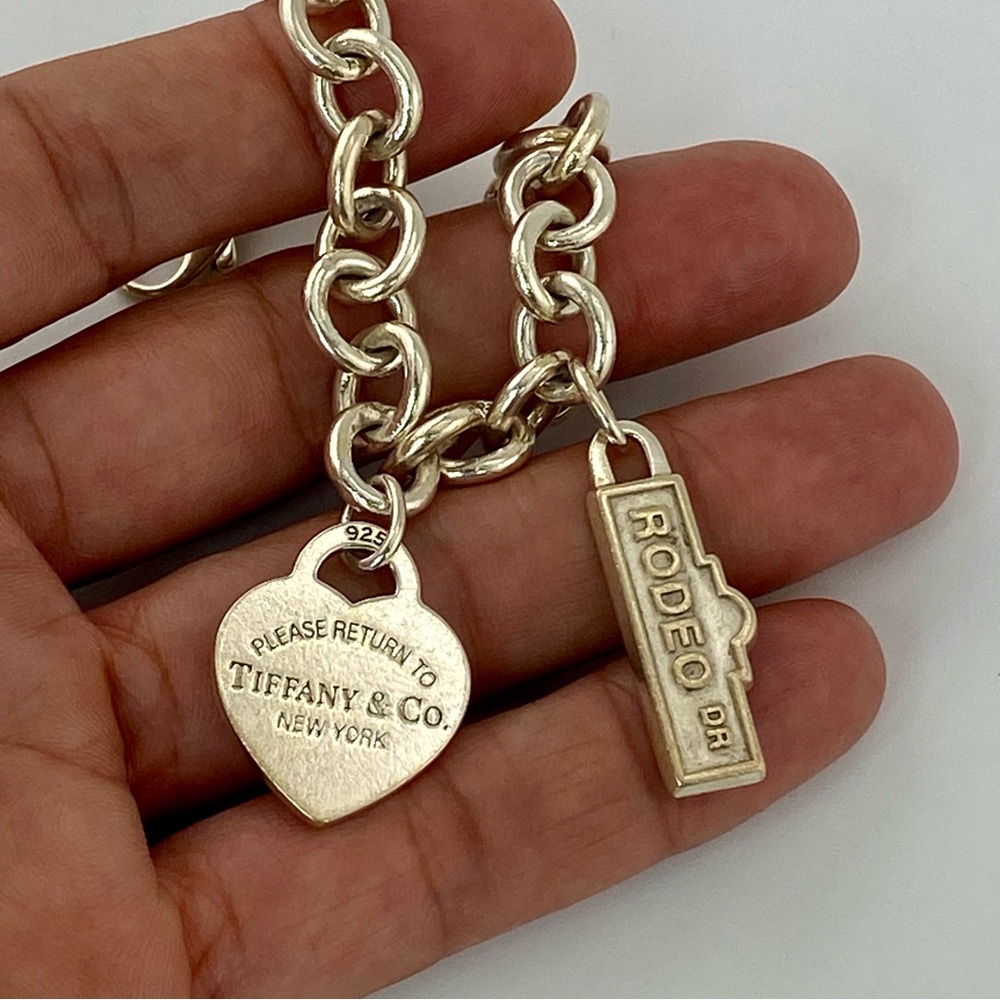 Tiffany & Co RARE Rodeo Drive Charm Heavy Sterling Bracelet